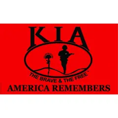 Patriotic KIA America Remembers Red Flag (4ft x 6ft)