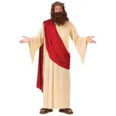 Fun World Beige and Red Men's Jesus Adult Christmas Costume