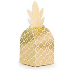 Party Central Glittering Stamped Pineapple Decorative Favor Boxes - 10.5&rdquo; - Club Pack of 48 Gold