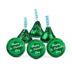 100 Pcs St. Patrick's Day Candy Hershey's Kisses Milk Chocolate (1lb, Approx. 100 Pcs)- By Just Candy