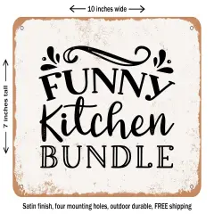 DECORATIVE METAL SIGN - Funny Kitchen Bundle - Vintage Rusty Look