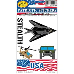 EagleEmblems DC0006 Sticker-Military Might (4 PC Set) (2.75x4'')