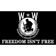 Patriotic U.S Wounded Warrior Freedom Isn't Free Flag (3ft x 5ft)