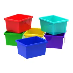4 Gallon (15L) Classroom Storage Bin, Assorted Colors (Case of 6)