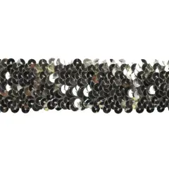 Belagio Stretch Sequin Trim, 1.5" Wide, Silver, 10-Yard Bolt