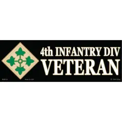 4th Infantry Division Proudly Served Bumper Sticker 3"X6-1/2"