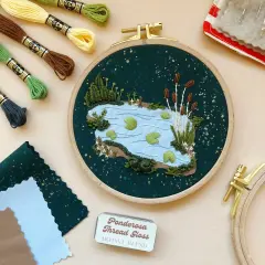 3D Lily Pad Pond - Advanced Hand Embroidery DIY Craft Kit