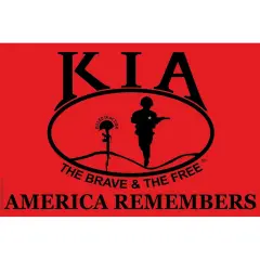 Patriotic KIA America Remembers Flag (2ft x 3ft)