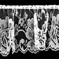 Belagio Gathered Lace Trim, 2.75" Wide, White, 40-Yard Bolt