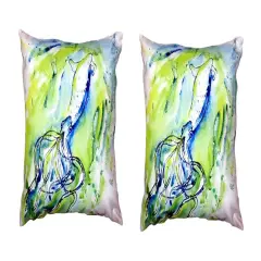 Pair of Betsy Drake Calamari No Cord Pillows 18 Inch X 18 Inch