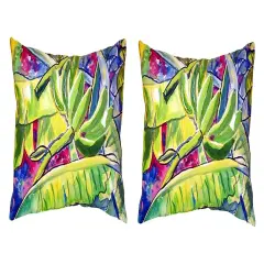 Pair of Betsy Drake Bananas No Cord Pillows 16 Inch X 20 Inch