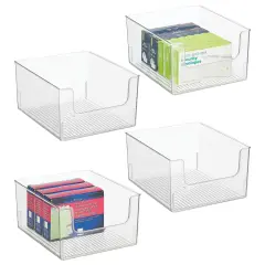 mDesign Office Plastic Storage Organizer Bin with Open Dip Front