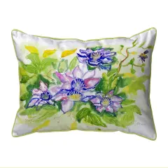 Betsy Drake Clematis Flowers Extra Large 20 X 24 Indoor / Outdoor Pillow