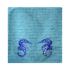 Betsy Drake Blue Sea Horses Beach Towel
