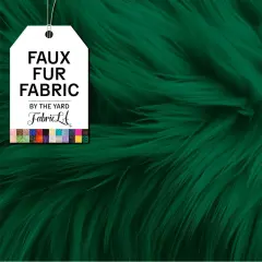 FabricLA | Shaggy Faux Fur | Fabric by The Yard | 108" X 60" Inch Wide | Craft Furry Fabric | Sewing, Apparel, Rugs, Pillows & More | Faux Fluffy Fabric | Kelly Green, 3 Yard