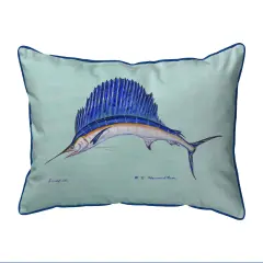 Betsy Drake Sailfish Extra Large 20 X 24 Indoor / Outdoor Blue Pillow