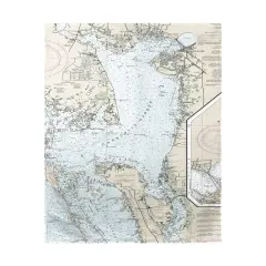 Betsy Drake Charlotte Harbor, FL Nautical Map Beach Towel Multicolor
