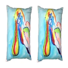 Pair Of Betsy Drake Spoonbill Head No Cord Pillows 16 X 20