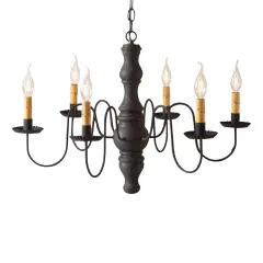 Gettysburg Chandelier in Hartford Black over Red