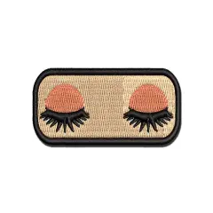 Cute Detailed Eyelashes Pair Multi-Color Embroidered Iron-On or Hook & Loop Patch Applique
