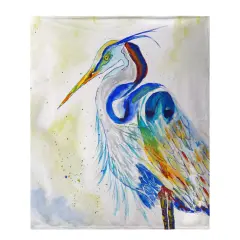 Betsy Drake Watercolor Heron Throw Multicolor