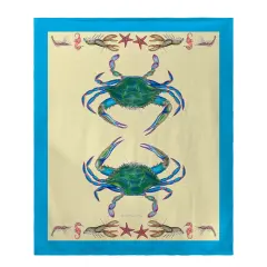 Betsy Drake Female Blue Crab Throw Blanket