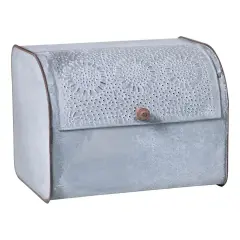 Irvins Country Tinware Bread Box in Weathered Zinc Grey