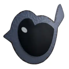 Embossed Bluebird Distressed Finish Metal Chalkboard Wall Hanging
