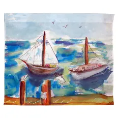 Betsy Drake Two Sailboats Outdoor Wall Hanging 24x30