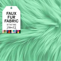 FabricLA | Shaggy Faux Fur | Fabric by The Yard | 180" X 60" Inch Wide | Craft Furry Fabric | Sewing, Apparel, Rugs, Pillows & More | Faux Fluffy Fabric | Mint, 5 Yard