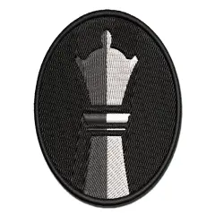 Chess Piece White Queen Multi-Color Embroidered Iron-On or Hook & Loop Patch Applique