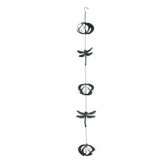 Metal Dragonfly Wind Spinner Chain Kinetic Garden Sculpture Home Decor