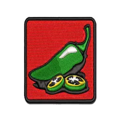 Jalapeno Hot Pepper with Seeds Multi-Color Embroidered Iron-On or Hook & Loop Patch Applique