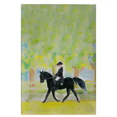 Betsy Drake Black Horse & Rider Guest Towel