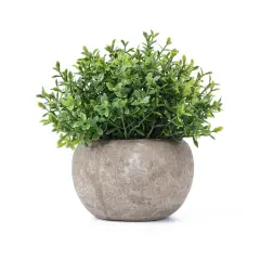 Artificial Plastic Potted Plant Mini Topiary Plants Desk Office Home Decor Leaf cover
