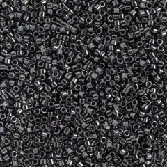Miyuki Delica 50g Metallic Glass Beads, 11/0 Gunmetal (DB0001)