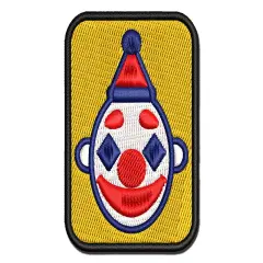 Classic Clown Head Circus Carnival Multi-Color Embroidered Iron-On or Hook & Loop Patch Applique