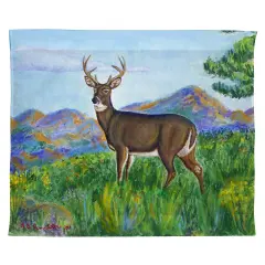 Betsy Drake Deer in Mountains Outdoor Wall Hanging 24x30