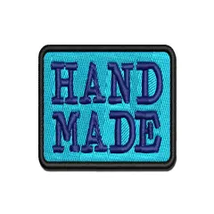 Hand Made Stacked Text Multi-Color Embroidered Iron-On or Hook & Loop Patch Applique