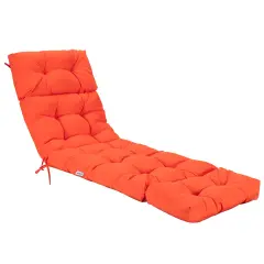 Costway 73'' Lounge Chaise Cushion Padded Recliner Cushion Indoor Outdoor Navy/Orange/Black/Dark Orange/Beige/Gray/Brown
