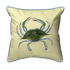 Betsy Drake Blue Crab - Female Large Indoor/Outdoor Pillow 18x18 Multicolor