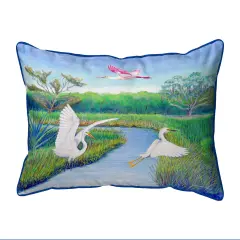 Betsy Drake Marsh Wings Large Indoor/Outdoor Pillow 16x20 Multicolor