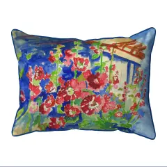 Betsy Drake Hollyhocks Extra Large 20 X 24 Indoor / Outdoor Pillow
