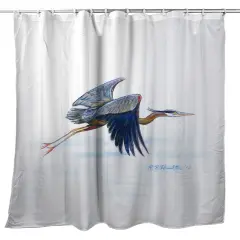 Betsy Drake Eddie's Blue Heron Shower Curtain