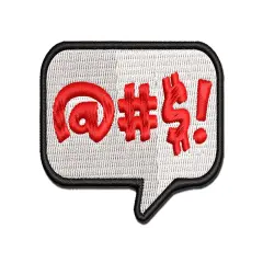 Censored Expletive Curse Bubble Multi-Color Embroidered Iron-On or Hook & Loop Patch Applique