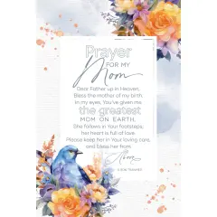 Prayer For My Mom Wood Plaque with Easel and Hook Wall Tabletop Art - 6 inches x 9 inches