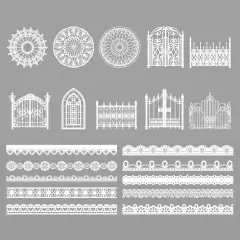 Wrapables Hollow Lace Paper for Arts & Crafts, Scrapbooking, Stationery, Photo Albums (Set of 2) Gates & Lace