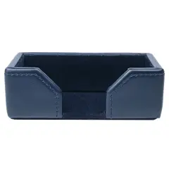 Navy Blue Bonded Leather Business Card Holder