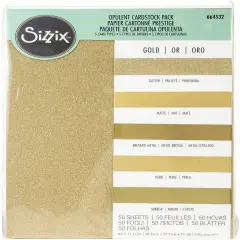 Sizzix Surfacez Opulent Cardstock Pack 8"X11.5" 50/Pkg-Gold