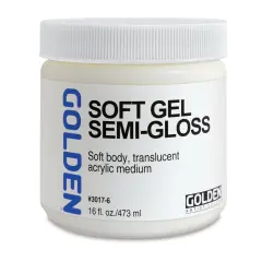 Golden Soft Acrylic Gel Medium - Semi-Gloss, 16 oz jar